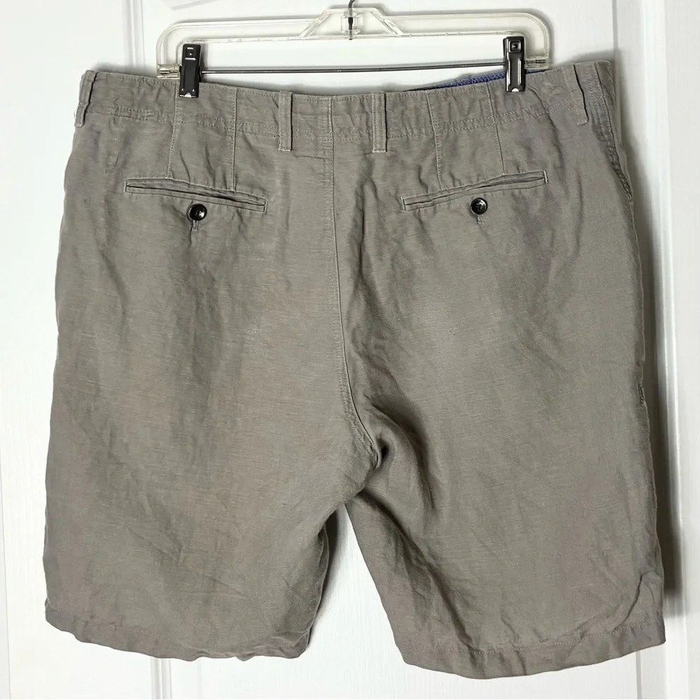 Banana Republic Grey Chino Flat Front Aiden Linen Shorts Men’s 36 Classic Preppy